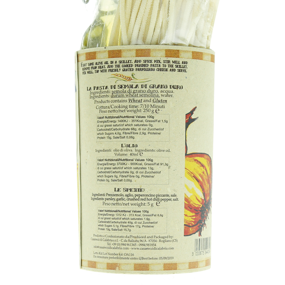 Kit Pasta Aglio, Olio e Peperoncino Casarecci di Calabria - immagine 2