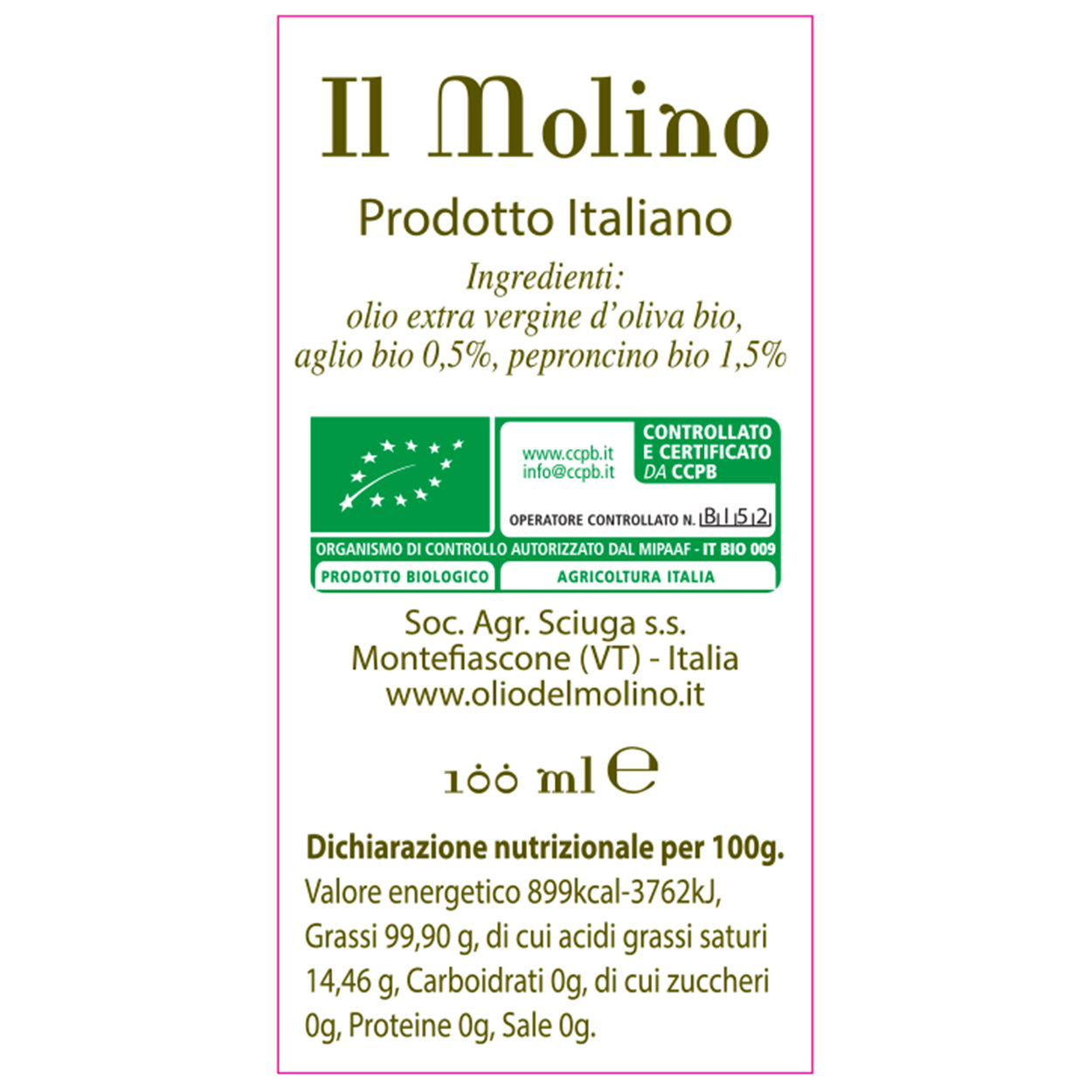 Confezione 5 x Olio Bio Aromatizzato 100ml. - Il Molino - immagine 11
