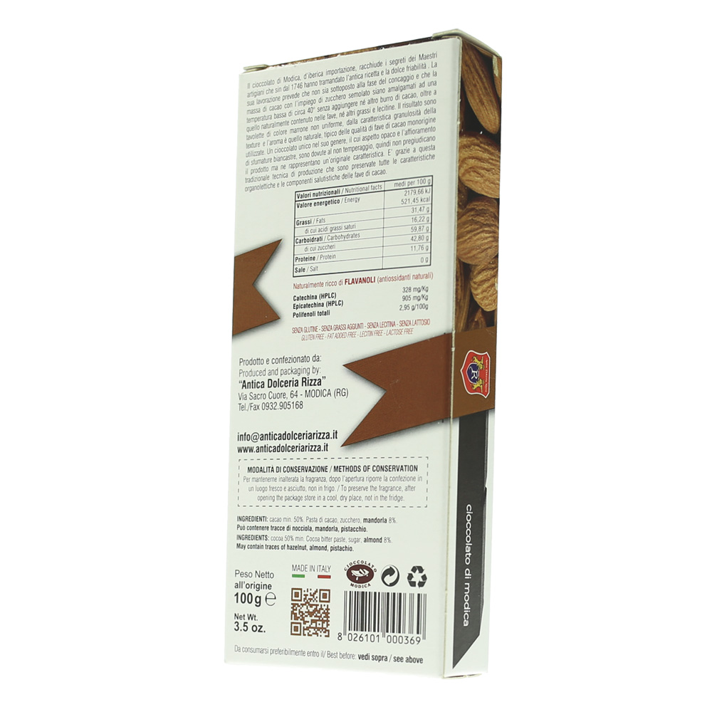 3 x Rizza Cioccolato di Modica alla Mandorla 100gr. - immagine 2