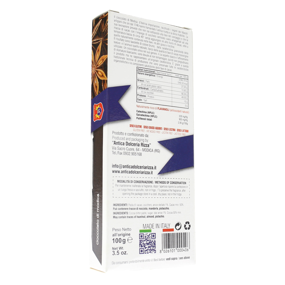 3 x Rizza Cioccolato di Modica all'Anice Stellato 100gr. - immagine 2