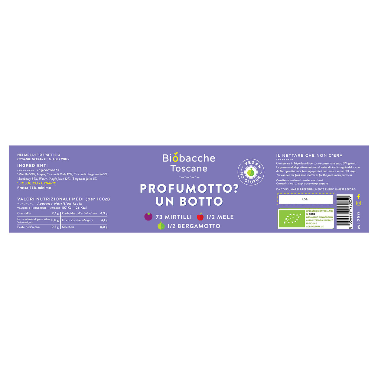Succo Profumotto un botto - 6 x 250ml. pezzi - Biobacche Toscane - immagine 2